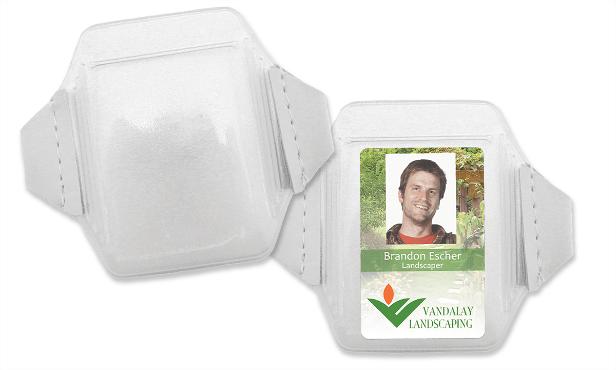 Brassard porte-badge en vinyle - Vertical