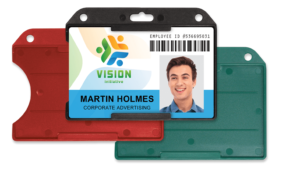 Porte-badge semi-ouvert pour carte avec bande magnétique