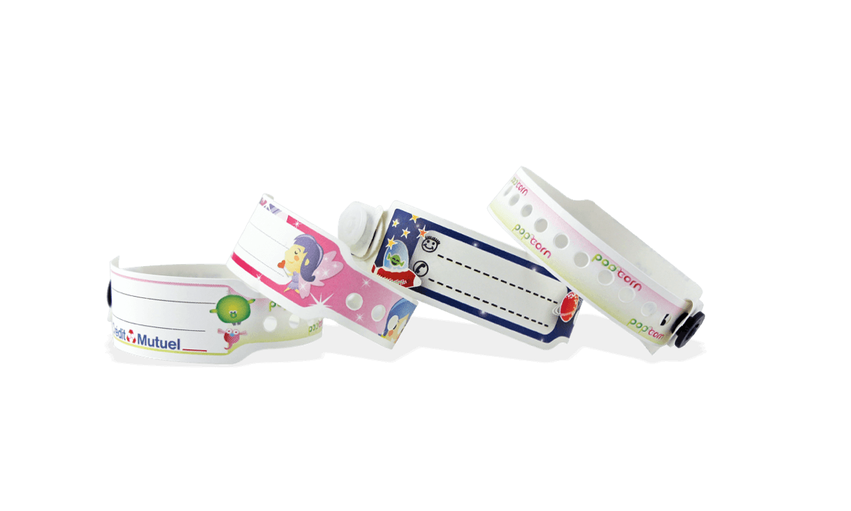 Bracelets en plastique personnalisés pour les enfants, 19 mm, impression en couleurs